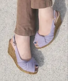 【新品】GAIMO ターバンデザインエスパドリーユサンダルパープル系23.5cm