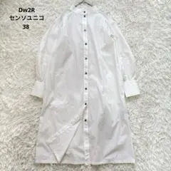 Dw2R センソユニコ ロングワンピース 白 ナイロン ピンタック 羽織り　38