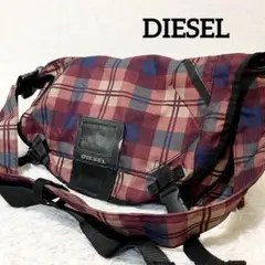 美品✨ DIESEL チェック柄　メッセンジャーバッグ　ショルダーバッグ　大容量