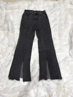 切りっぱなし加工　スリットデニム