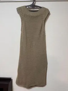 JEANASIS ニットワンピース ノースリーブ ベージュ