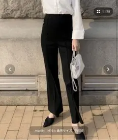 【新品未使用】マタニティ スラックス ブラック ハイウエスト FREEサイズ