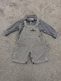 ミキハウス チェック柄ロンパース 80
