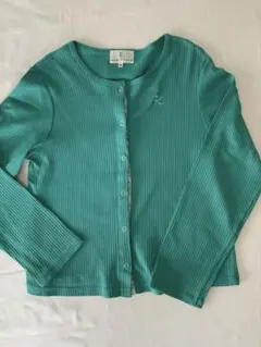 組曲 カーディガン 160 グリーン 花柄 リブ