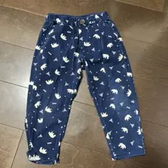 Samansa Mos2 ボトムス　クマ柄ネイビーキッズパンツ