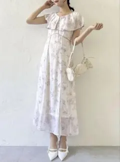 dazzlin ビックカラーレーストリムワンピース