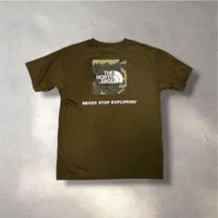 ノースフェイス スクエアロゴ Tシャツ XL カーキ 迷彩 カモフラ 半袖⁠のサムネイル