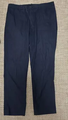 ユニクロ UNIQLO スラックス L 紺　ストライプ