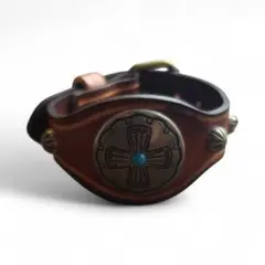 Bauen レザー 十字架モチーフ バングル