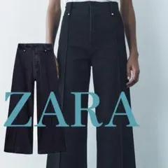 ZARA 軽量ルーズワイドレッグジーンズ 38 - メルカリ
