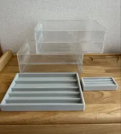 無印良品　重なるアクリルケース２段引出・大　ロベアケース　4点セット