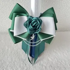 ペンライトリボン キンブレリボン 緑 雪の結晶 髪ゴム バックチャーム