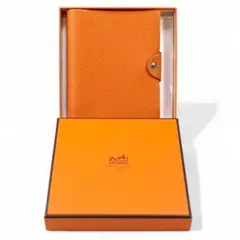 ​美品♪レフィル付 HERMES エルメス ユリスPM ノートカバー オレンジ