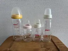 ピジョン哺乳瓶4本セット ガラス哺乳瓶