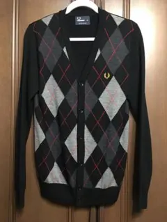 FRED PERRY ウール100% アーガイルカーディガン
