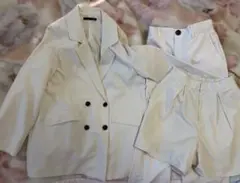 Heather ヘザー ホワイト ジャケット パンツ ロング ショート丈 セット