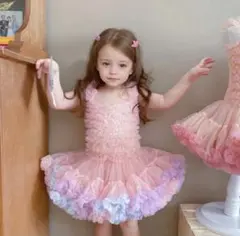 ベビーピンク フリルドレス フォーマル