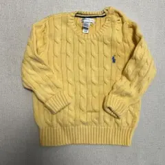 Ralph Lauren イエロー ケーブルニットセーター 24M
