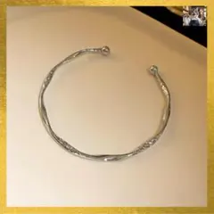 ☆【再入荷】シルバーツイストバングル　ブレスレット 2点よりどり3,000円