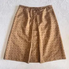 KEITH キース ドット柄 Aラインスカート ブラウン サイズ42 大きめのサムネイル