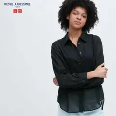 ユニクロ×イネスコラボ　シアーコットンリラックスシャツ