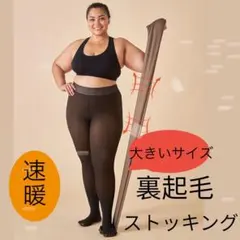ぽっちゃりさん極暖裏起毛タイツ 通勤美脚 冬用ストッキング風　フェイクタイツ