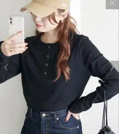 ワッフルボーダー長袖Tシャツ　Discort