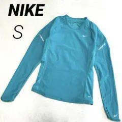 NIKE ナイキ DRI-FIT 長袖Tシャツ S 緑 速乾 スポーツ