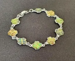 クローバーモチーフ ブレスレット シルバー系 約19cm