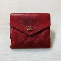 格安　CHANEL シャネル　ココマーク　コンパクト　ウォレット　財布　レザー
