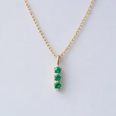 N052 ネックレス 人工エメラルド CZダイヤ S925 K18コート - メルカリ