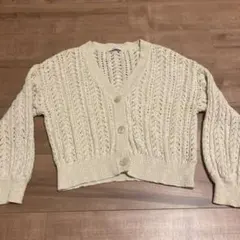 earth music&ecology アイボリー クロップドカーディガン