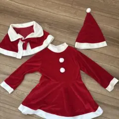 サンタコスチューム 赤 ポンポン付き 帽子付き