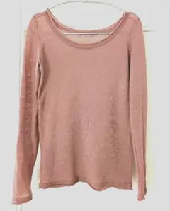 ピンク ニット 長袖 トップス