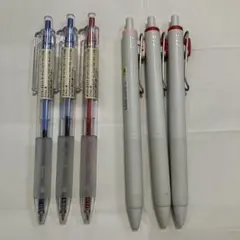 ユニボールワン・無印良品ポリカーボネイトボールペン まとめ売り 6本