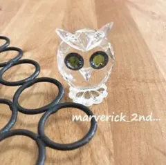 難ありSWAROVSKI スワロフスキー ふくろうのクリスタル置物フクロウ