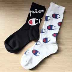 Champion ソックス 23-25サイズ 黒白　チャンピオン