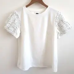 Myu ミュー ドットチュールシフォンライン 半袖Tシャツ ホワイト Mのサムネイル