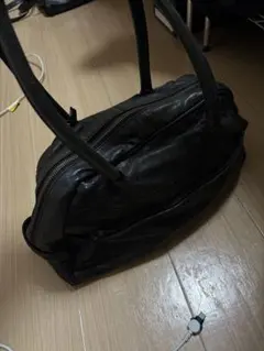 aniary クロコ 型押し レザー ダッフルバッグ ブラック ボストン