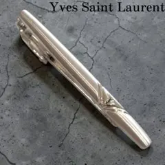 美品✨Yves Saint Laurent ネクタイピン　ロゴ　シルバー