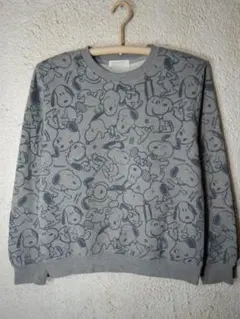 o4369　ピーナッツ　プルオーバー　スウェット　トレーナー　スヌーピー　総柄