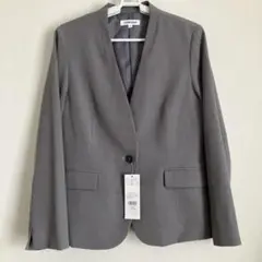 【新品未使用タグ付】 ノーカラージャケット M グレー