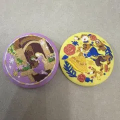 ディズニー刺繍缶バッチ　美女と野獣　ラプンツェル