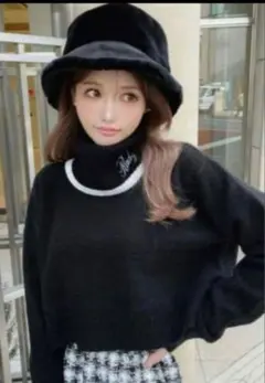 Rady ブラックタートルネックセーター 長袖