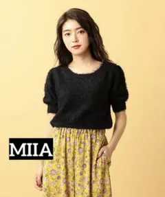 363 美品✨MIIA ラクーンタッチベーシック半袖ニットのサムネイル