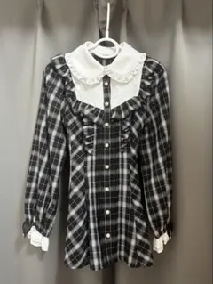 シークレットハニー ピンタックフリルヨーク切替セットアップ チェッククロ