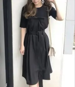 MERCURYDUO トレンチライクドッキングワンピース F ブラック