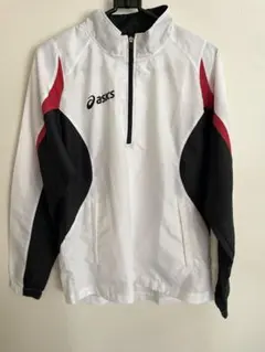 【美品】asics ハーフジップ長袖ウィンドブレーカー　Sサイズ