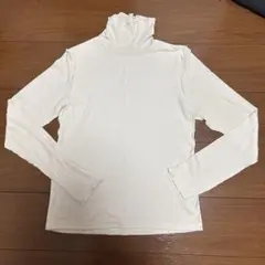 GU ソフトリブタートルネックT(長袖) インナー　タートルネック　ベージュ