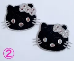 新品未使用 ブラックハローキティのラインストーンのステッカー 2点セット